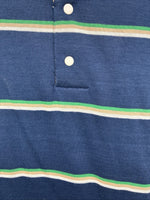 New Women’s Court Blue Stripe Short Sleeve Polo Shirt Medium KK-65
