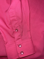 New Women’s Pink White Horse Long Sleeve Button Up Shirt M #211-1426 3B-79