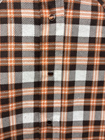 New Women’s Panhandle Slim Orange Plaid Long Sleeve Pearl Snap Size 30 KK-56