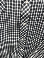 New Men’s White Horse Black White Checkered Long Sleeve Pearl Snap 3XL E-59
