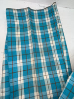 New Vintage Blue Plaid Prior Polyester Pants #C18530 VV-20