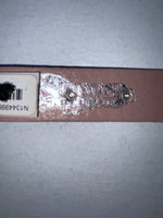 New Pink Genuine Leather Nocona Silver Bling 36” Belt #N1344999 Z-38