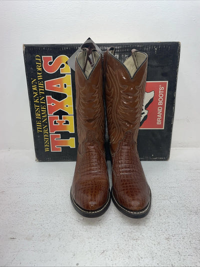 New Men’s Brown Texas Brand Cowboy Boots. 5084 8.5 8 1/2 D. 3-114