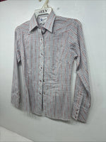 New Women’s Dan River Red Plaid Long Sleeve Pearl Snap Size 10 KK-45