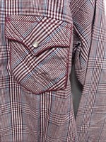 New Teens Champion Western Red Design Long Sleeve Pearl Snap Size 16 CC-105
