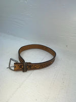 New Brown Genuine Leather Perkies Tooled 18” Belt #170 NN-85