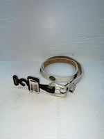 New White Genuine Leather Nocona Silver Pendent 30” Belt #G762 JJ-37