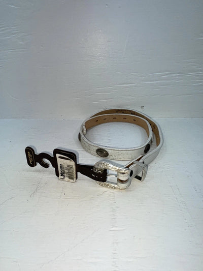 New White Genuine Leather Nocona Silver Pendent 30” Belt #G762 JJ-37