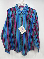 New Women’s Country Charmers Multicolor Long Sleeve Pearl Snap XL II-51