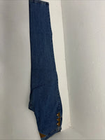 New Women’s Diamond Cut Gusset Regular Fit Leather Denim Jeans. 15/16x36 L-17