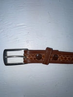 New Brown Genuine Leather Tex Tan Weaved 30” Belt #02/4564 JJ-121