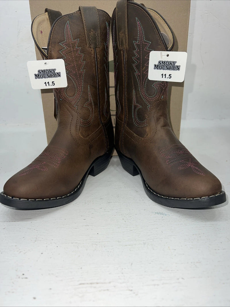 New Children’s Brown Smoky Mountain Cowboy Boots.3531C 11.5 11 1/2. 24-118