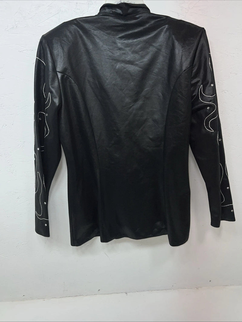 New Women’s Black 1849 Authentic Ranchwear Flame Western Show Jacket XL UU-61