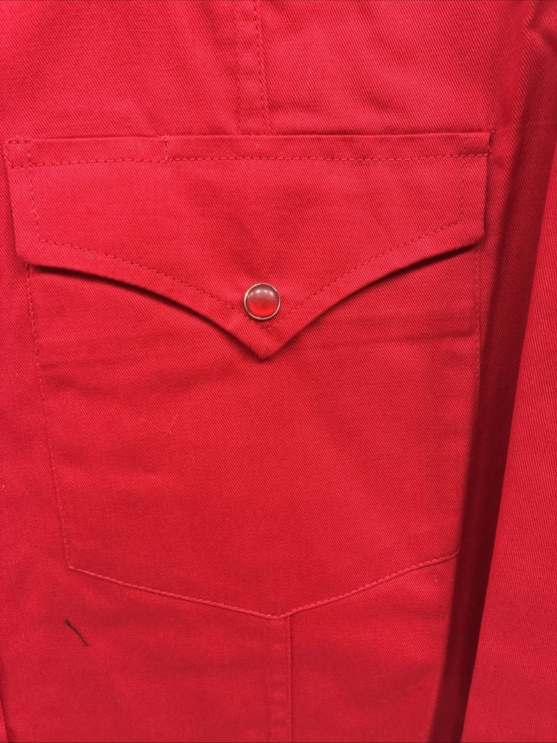 New Men’s Western Express Jean Red long Sleeve Pearl Snap XL T-23