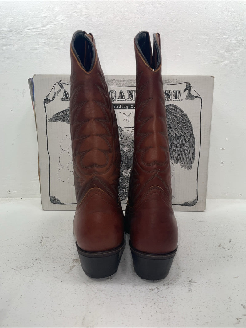 New Men’s Brown American West Cowboy Boots. 68373 11 E W. 8-99