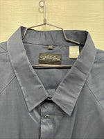 New Men’s White Horse Navy Blue Long Sleeve Pearl Snap 5XL E-77