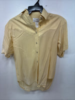 New Women’s Longhorn Yellow Short Sleeve Button Up Padded Shirt X-Small LL-71