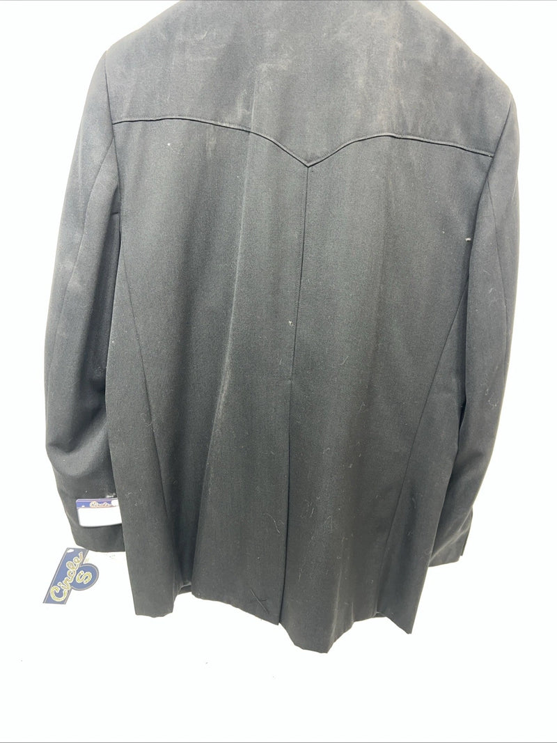 New Men’s Circle S Black Suit Jacket 48R #25832 Y-607