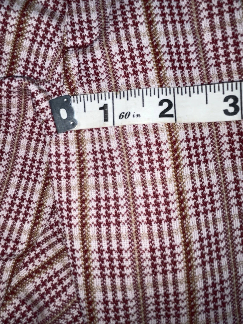 New Vintage Red Checkered Panhandle Slim Polyester Pants #8072 VV-107