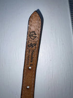 New Brown Genuine Leather Double S Gold Pendent 30” Belt #3211448 JJ-8