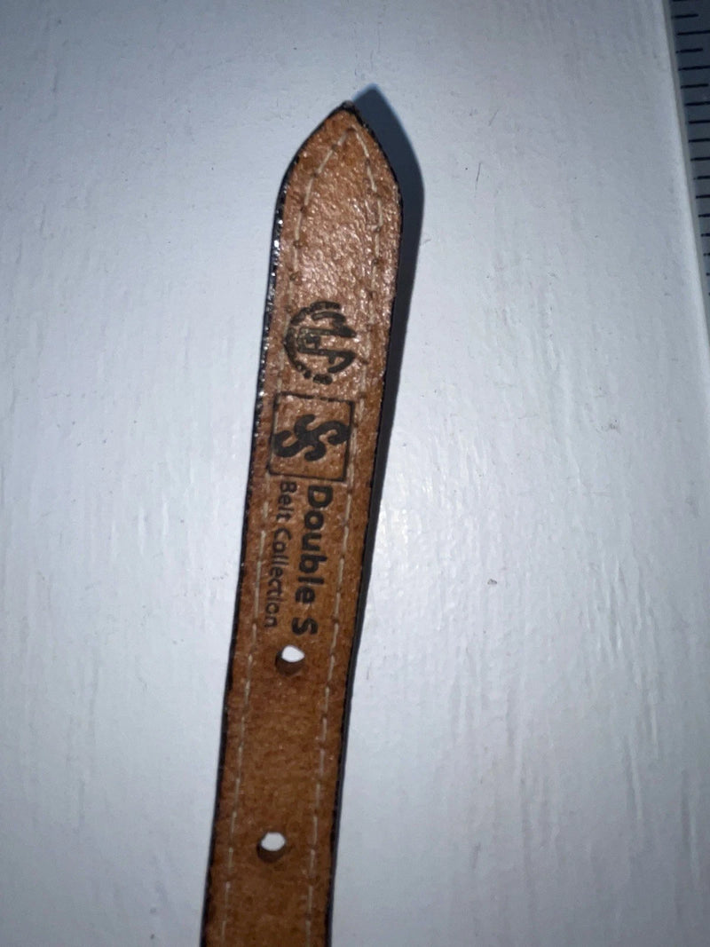 New Brown Genuine Leather Double S Gold Pendent 30” Belt #3211448 JJ-8