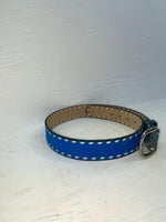 New Blue Genuine Leather Weaved 32” Belt #7030 Z-120