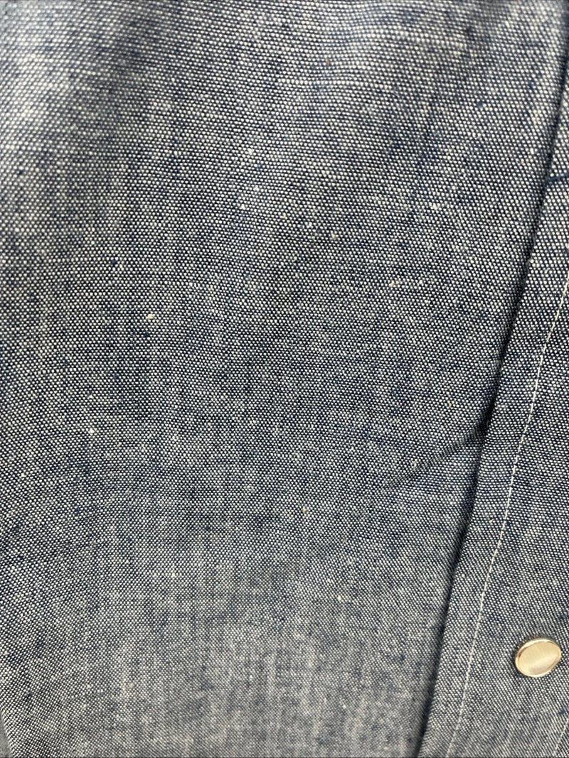 New Men’s Champion Western Blue Jean Long Sleeve Pearl Snap 14 Small AA-1