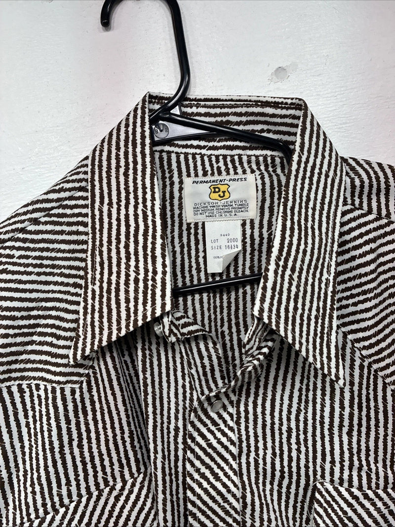 New Women’s Dickson Jenkins Brown Design Long Sleeve Pearl Snap 16.5 MM-32