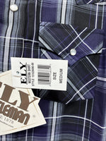 New Kids ELY Cattleman Purple Plaid Long Sleeve Pearl Snap Medium DD-28