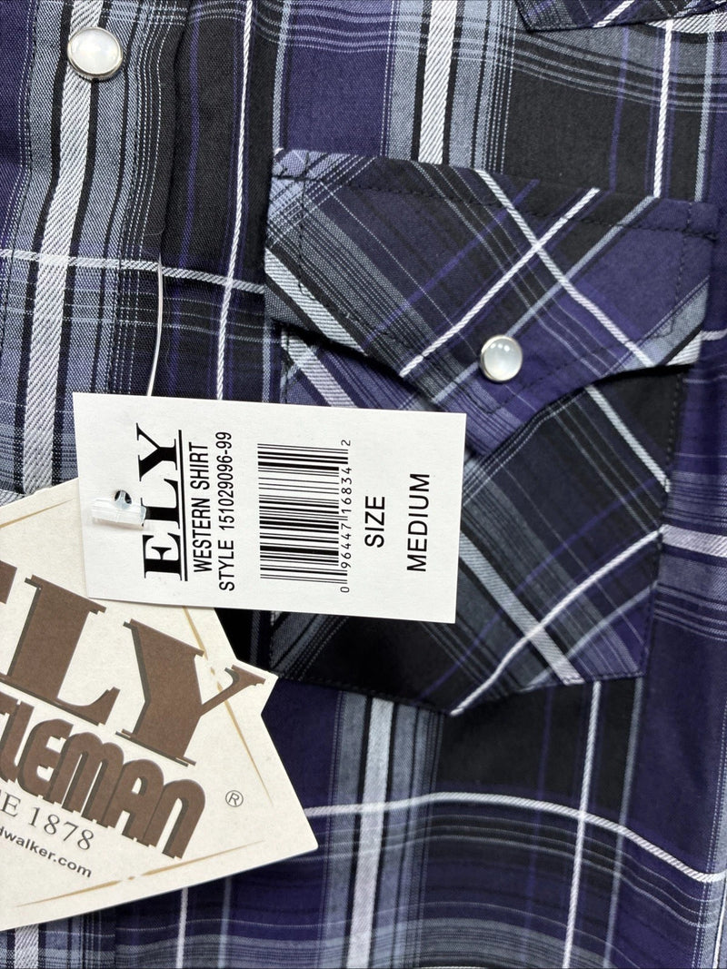 New Kids ELY Cattleman Purple Plaid Long Sleeve Pearl Snap Medium DD-28