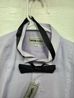 New Wayne Scott Purple Long Sleeve Bottom Up English Shirt Medium X-95