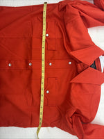 New Men’s Champion Western Orange Long Sleeve Pearl Snap 16 X 35 Large DD-46