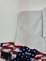 New Women’s Cumberland White Design Short Sleeve Pearl Snap Medium MM-84