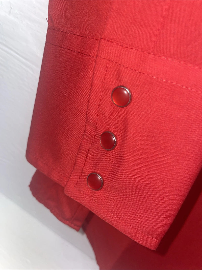 New Men’s ELY cattleman Red Long Sleeve Pearl Snap 15.5 X 34 Medium B-100
