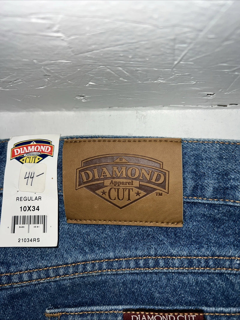 New Womens Diamond Cut Regular Fit Denim Jeans. 10x34 L-19