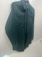 New Men’s Western Express Blue Green Long Sleeve Pearl Snap Medium B-104