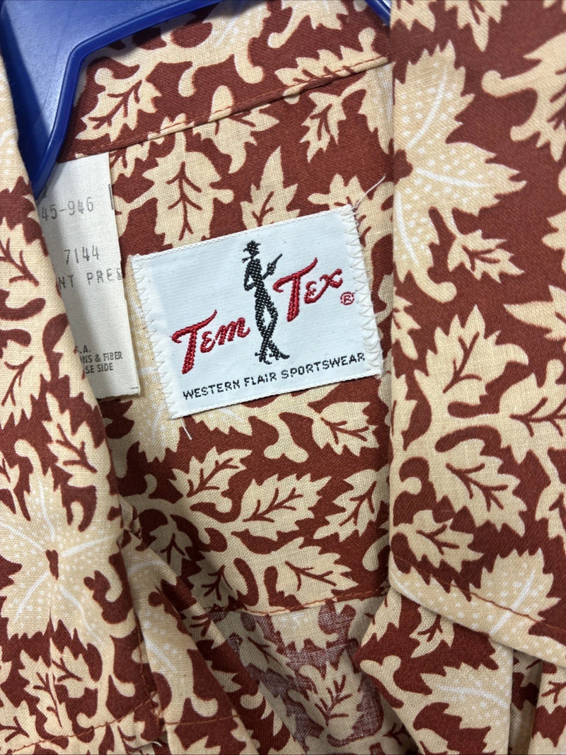 New Women’s Tem Tex Floral Design Long Sleeve Pearl Snap Size 32 MM-83
