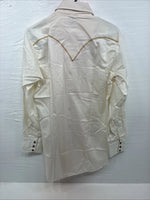 New Men’s Karman Yellow Embroidered Long Sleeve Pearl Snap 15 Medium M-88