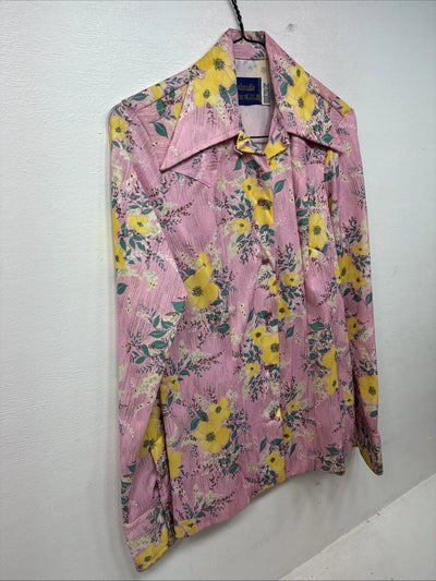 New Women’s Panhandle Slim Pink floral Long Sleeve Pearl Snap 10/32 KK-11