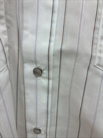 New Men’s H Bar C White Stripe Long Sleeve Pearl Snap 16.5 Large Q-72
