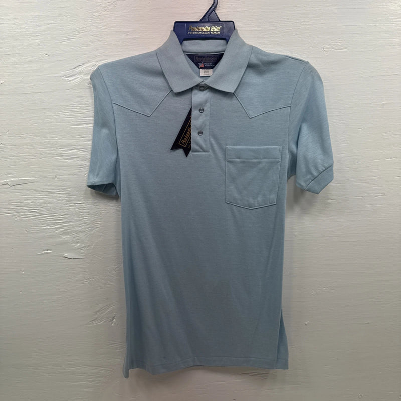 New Men’s Panhandle Slim Blue short sleeve polo Small B-59