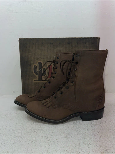 New Men’s Brown Lace Up Laredo Cowboy Boots. 1225 8 E E. 1-85