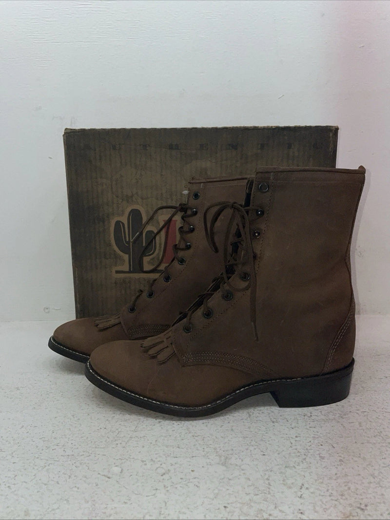 New Men’s Brown Lace Up Laredo Cowboy Boots. 1225 8 E E. 1-85