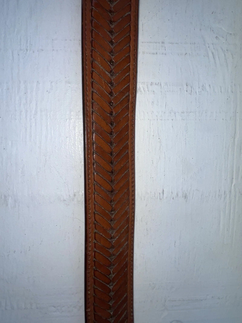 New Brown Genuine Leather Weaved 34” Belt #6520 JJ-67