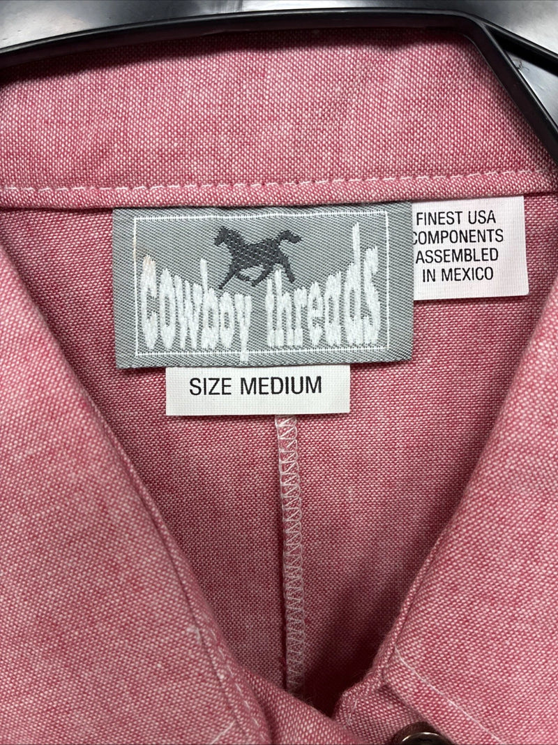 New Women’s Cowboy Threads Pink Short Sleeve Button  Up Size Medium MM-85