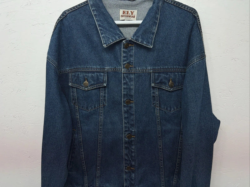 New Men’s ELY Outerwear Denim Long Sleeve Jacket XL S-603