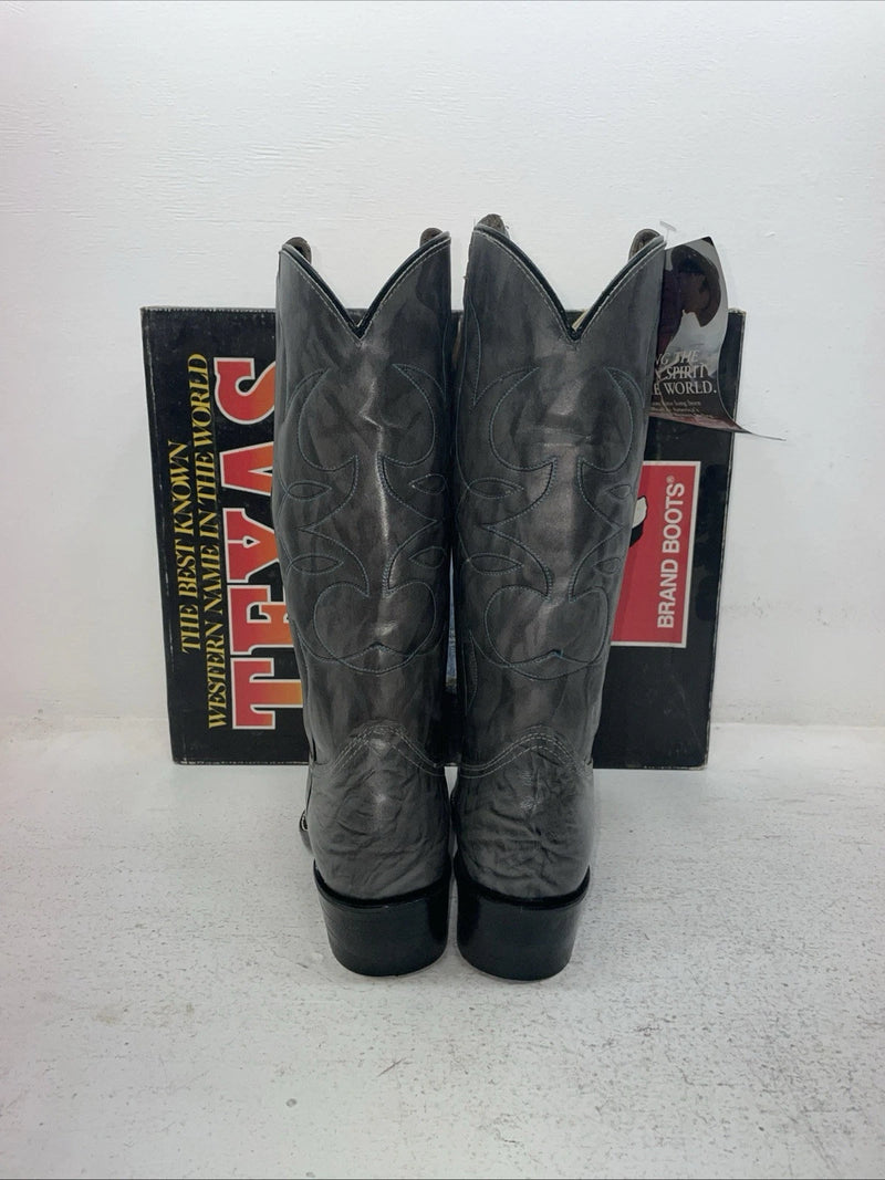 New Men’s Gray Texas Brand Cowboy Boots. 1082 7.5 7 1/2 E E. 1-51