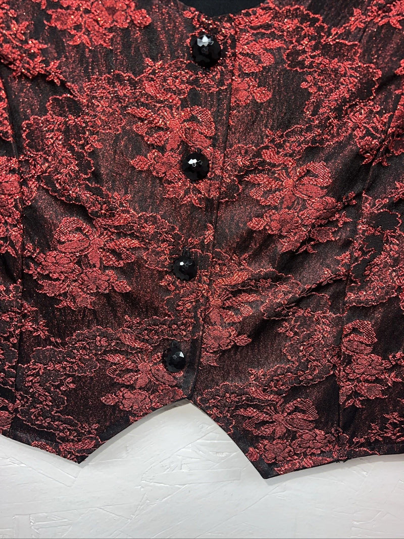 New Women’s 1849 Authentic Ranchwear Red Western Show Vest Medium WW-77