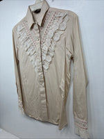 New Women’s H Bar C Designed Tan Long Sleeve Bottom Up Side 30 TT-17
