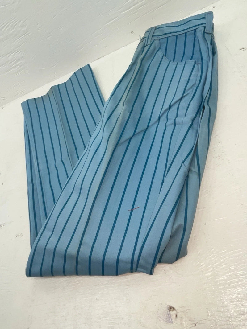 New Vintage Blue Striped Lee Polyester Pants #4605 VV-18